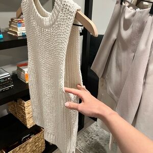 Elegant Cream Knit Sweater Vest